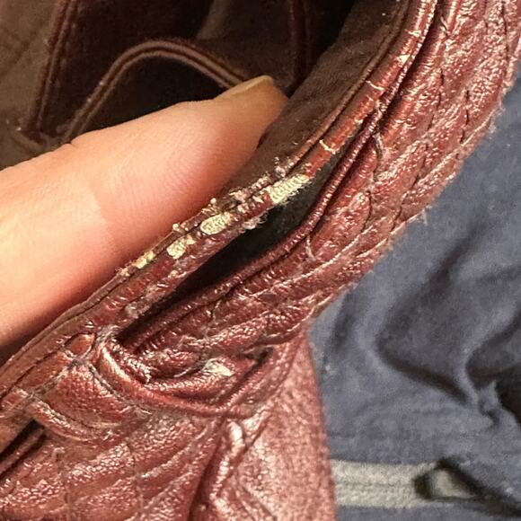 Vintage Y2K Guess Brown Faux Leather Biker Jacket - Picture 8 of 10